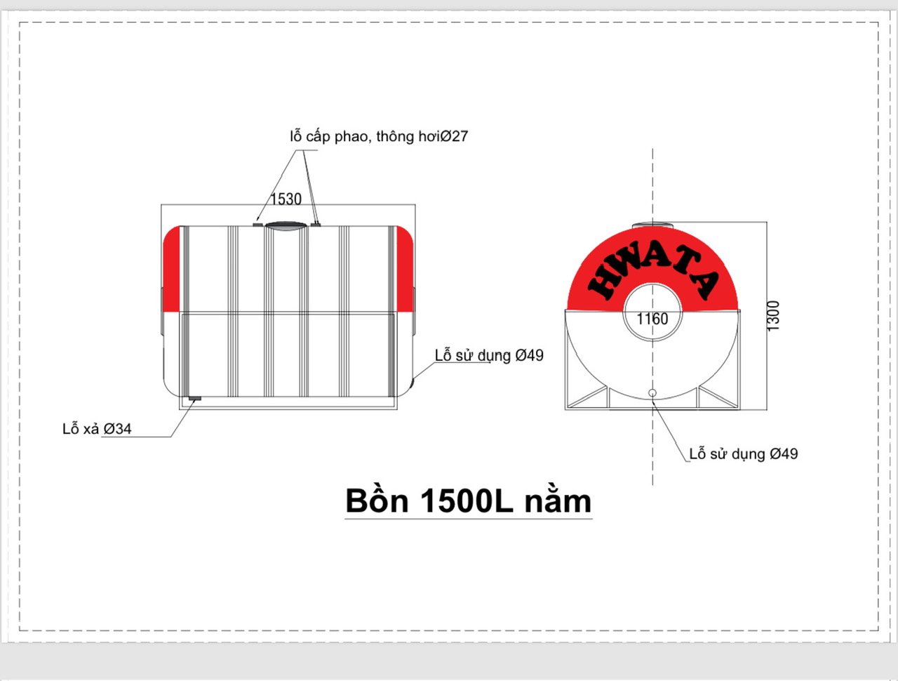 ban ve bon nuoc inox hwata 1500 lit ngang
